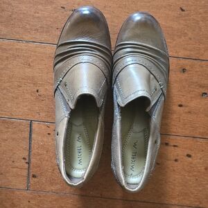 Michel M. Brown Leather Slip-On Shoes